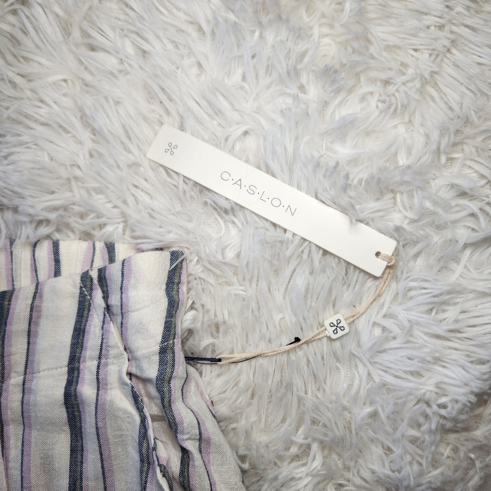 Caslon Linen Blend James Stripe Midi Skirt - Picture 6 of 12